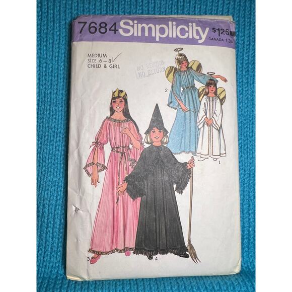 Simplicity Sewing pattern 7684 kids costume witch princess size 6-8 - Picture 1 of 5